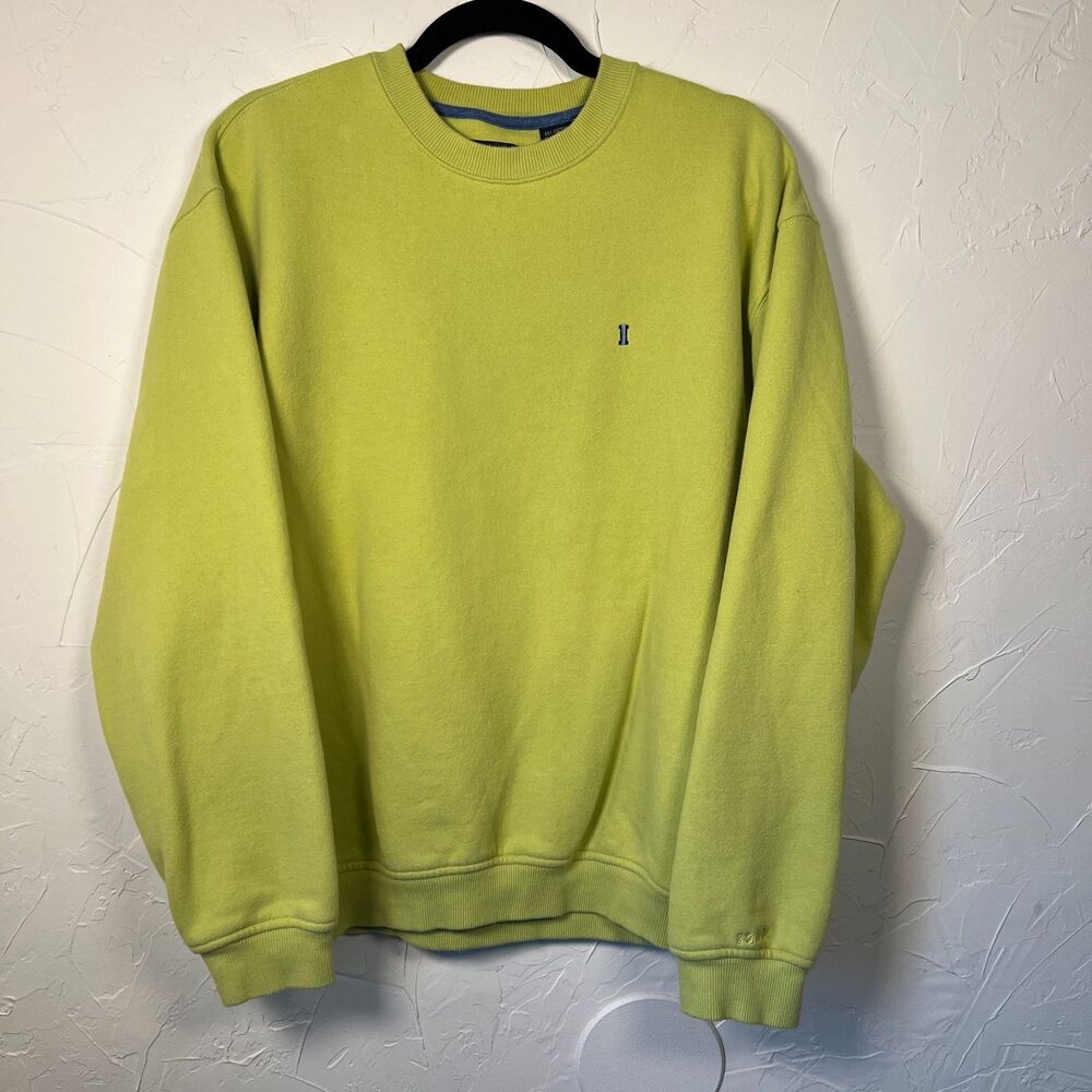 IZOD Lime Green y2k Crewneck Sweatshirt Streetwear Pickleball Preppy Size L